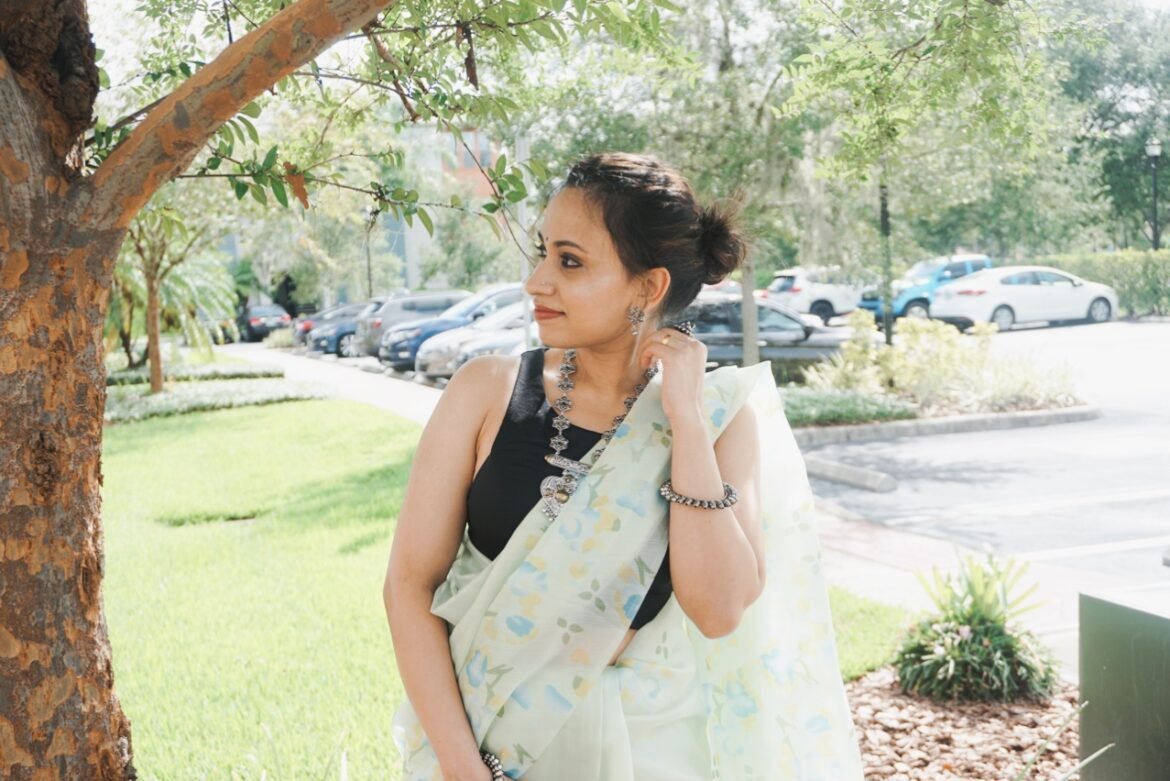 One organza saree three ways.